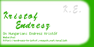kristof endresz business card